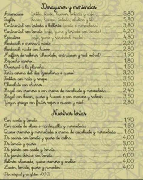 menu 0 of Café Tertulia