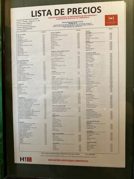 menu 0 of Paradiso cafetería