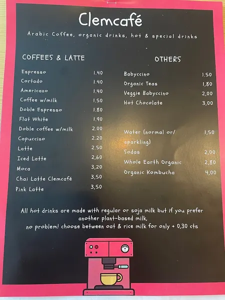 menu 0 of ClemCafé