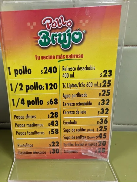 menu 0 of Pollo Brujo Centro- Restaurante