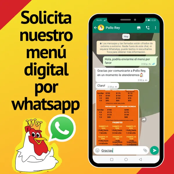 menu 1 of Pollos Asados El Rey