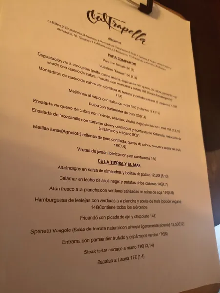 menu 2 of Cal Trapella - Cuina de mercat a Barcelona