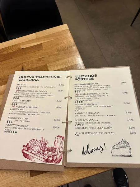 menu 1 of Tasta Gràcia