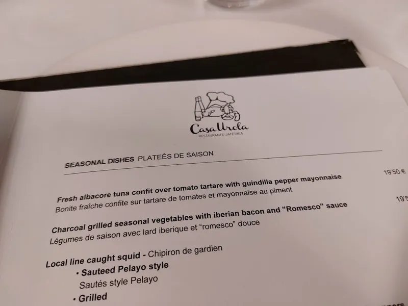menu 0 of Casa Urola