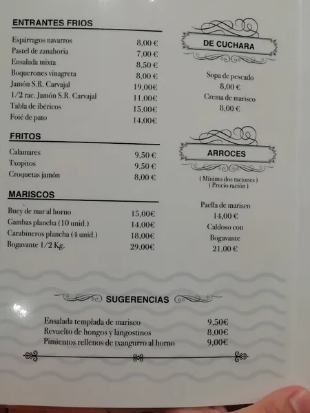 menu 1 of Restaurante Txoko