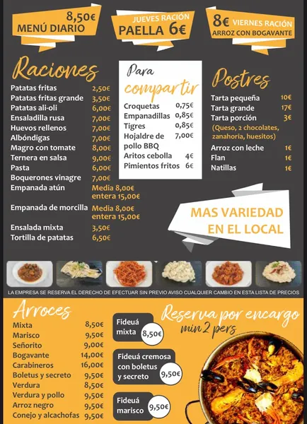 menu 1 of Precocinados Entreplatos Asador de Pollos