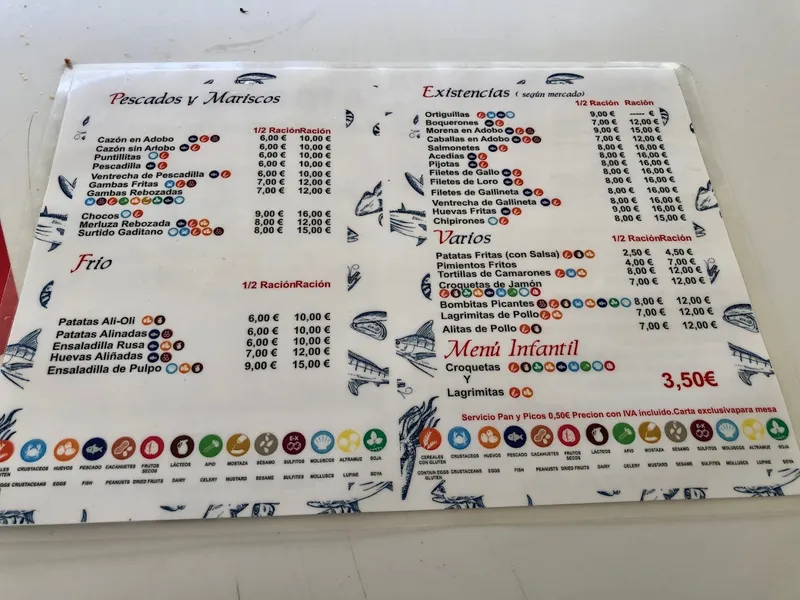 menu 0 of Kiosko Los 12 Hijos De Juan I y II