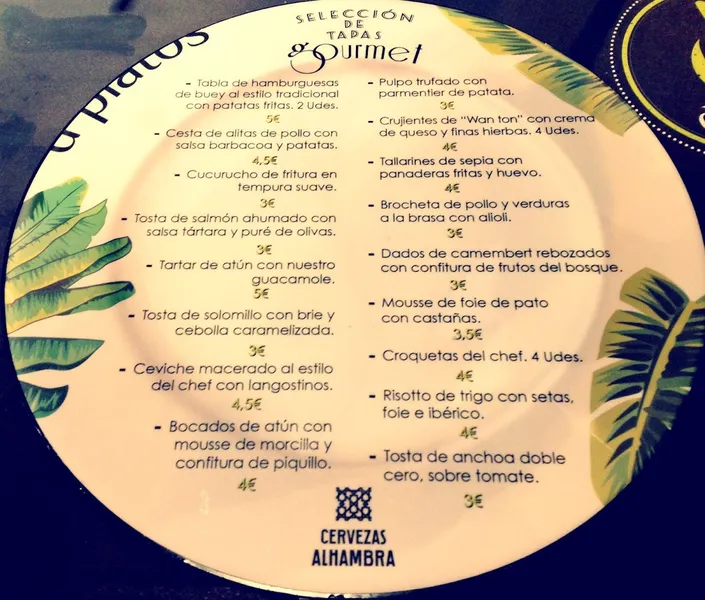 menu 2 of D'Platos Centro - Granada