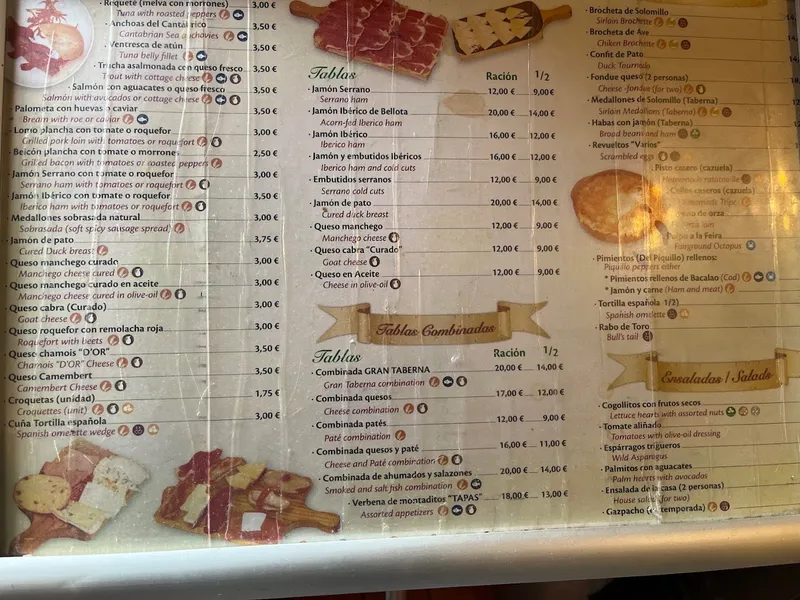 menu 2 of La Gran Taberna