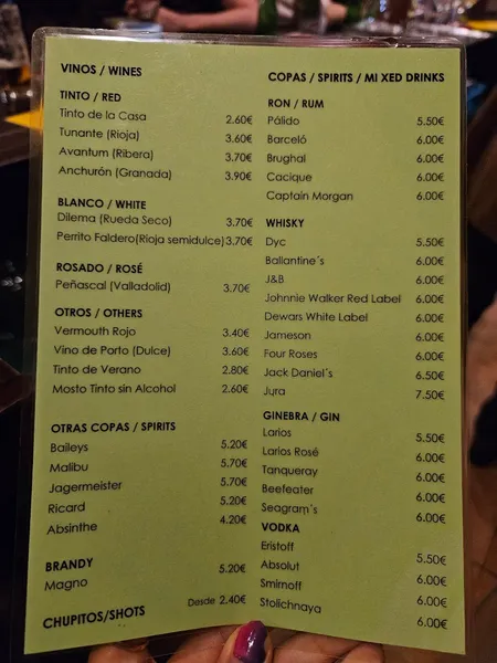 menu 0 of Bar Poë