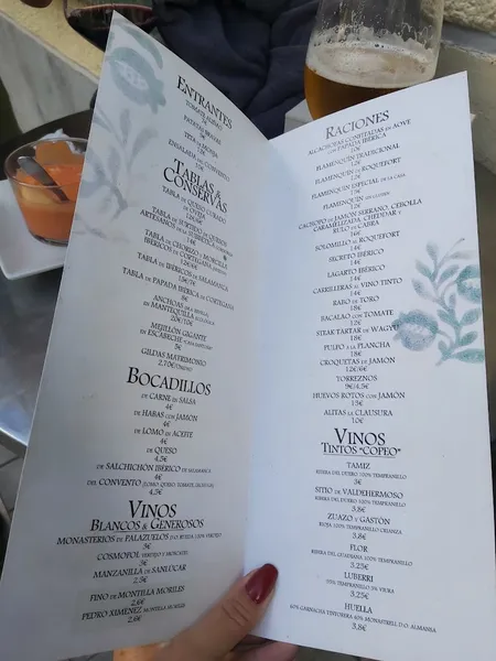 menu 0 of Taberna La Clausura