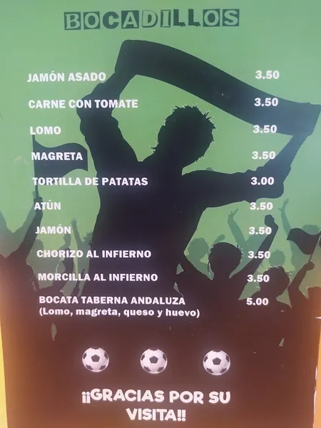 menu 2 of Taberna Andaluza