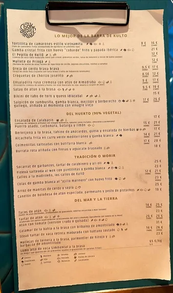 menu 2 of KultO