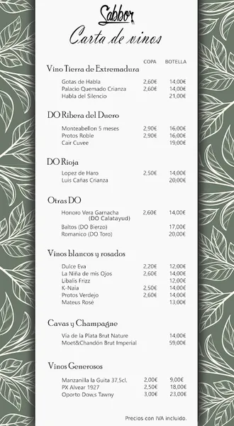 menu 0 of Cervecería Sabbor