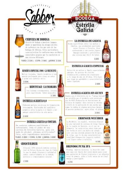 menu 2 of Cervecería Sabbor