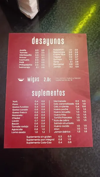 menu 0 of Cervecería Luna - Badajoz