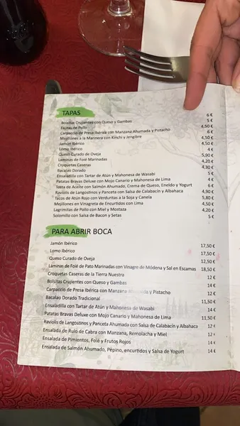 menu 0 of Bar Tierra Nuestra
