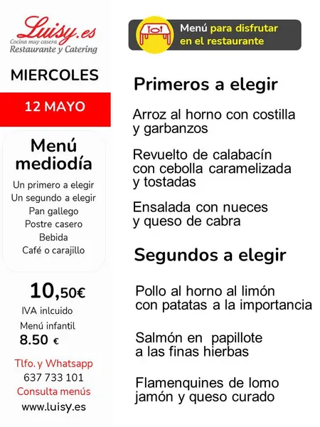 menu 1 of Restaurante Luisy