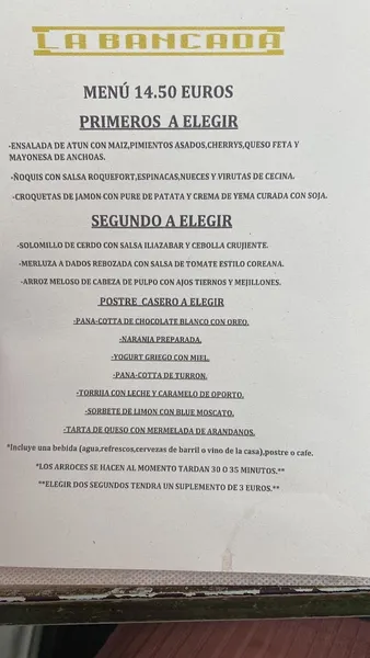 menu 1 of La Bancada