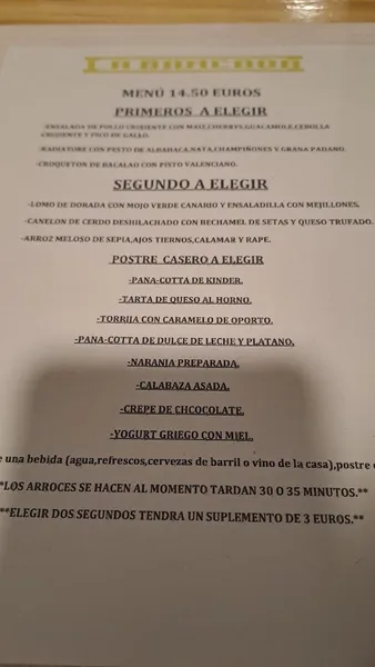 menu 2 of La Bancada