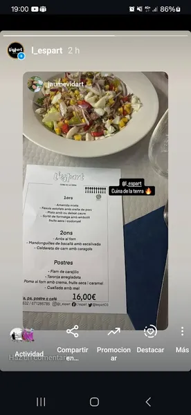 menu 0 of L’Espart