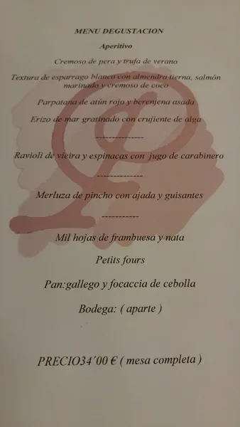 menu 0 of Restaurante Pairal