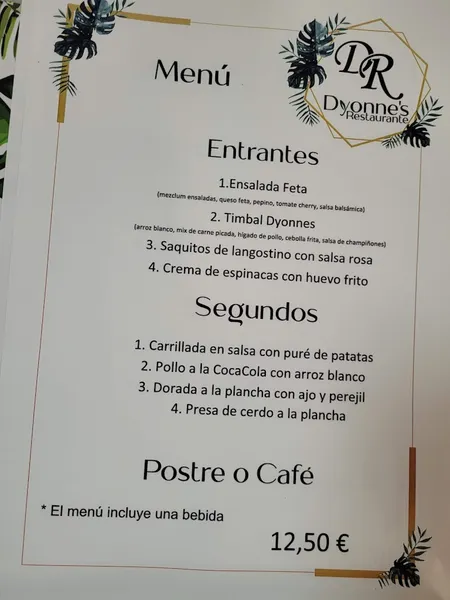 menu 0 of Dyonne's Restaurante