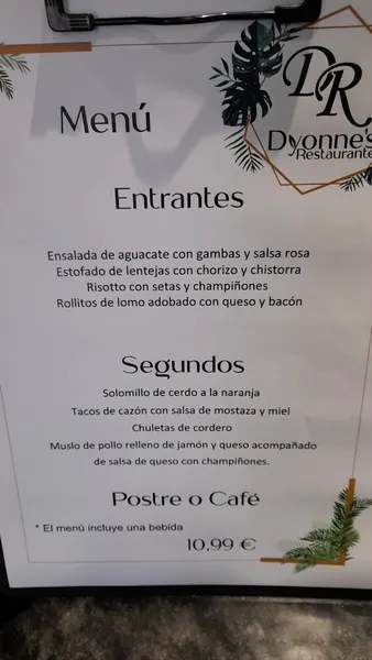 menu 2 of Dyonne's Restaurante