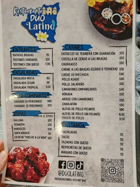 menu 0 of Duo Latino
