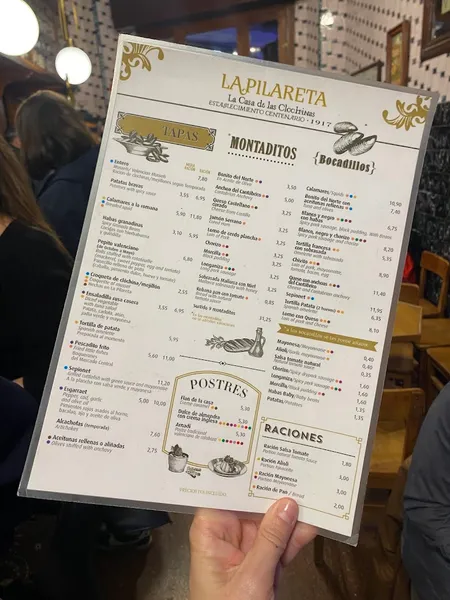 menu 2 of Bar La Pilareta
