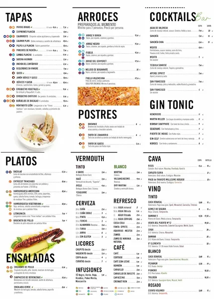 menu 0 of El León bar