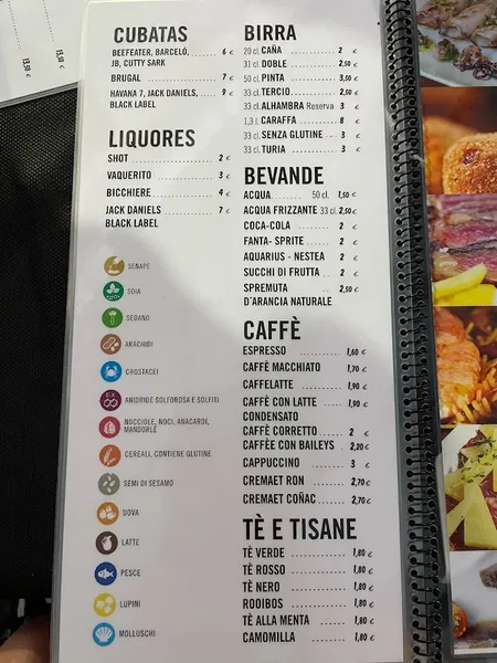 menu 1 of El León bar
