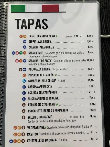 menu 2 of El León bar