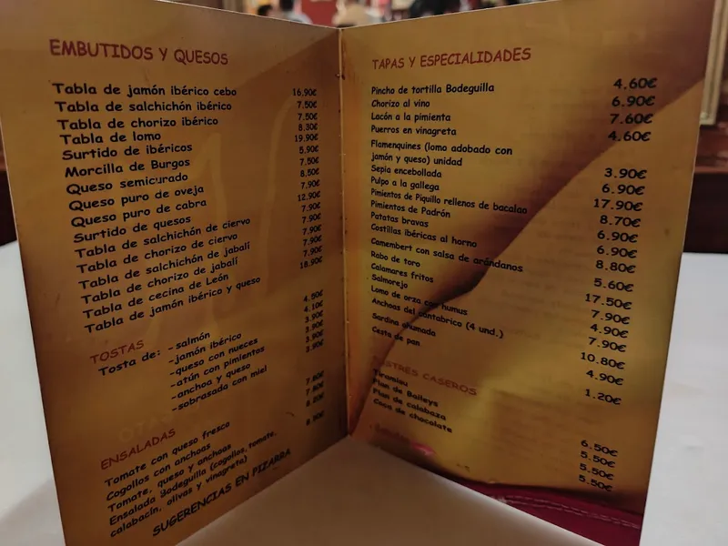 menu 1 of La Bodeguilla Del Gato