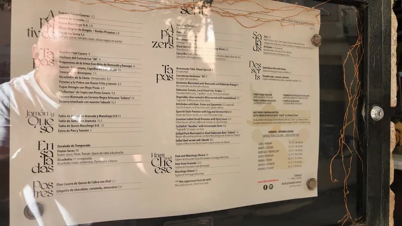 menu 0 of Taberna La Sénia