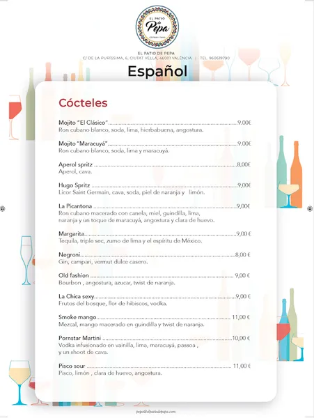menu 0 of El Patio de Pepa | Tapas y Cócteles en el centro de Valencia