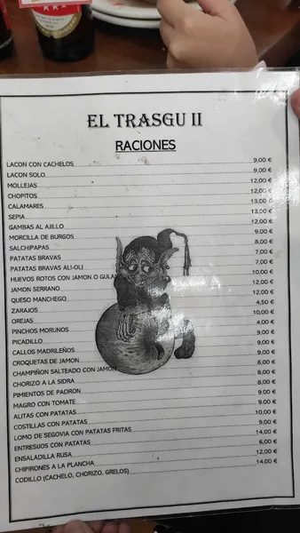 menu 0 of Bar Trasgu 2