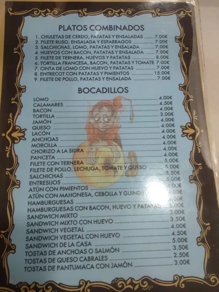 menu 1 of Bar Trasgu 2