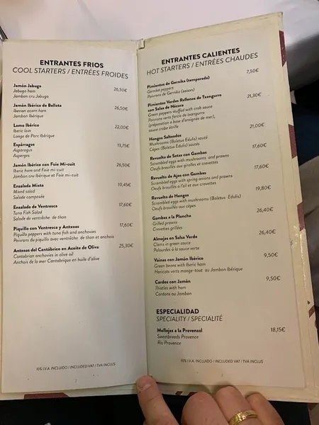 menu 0 of GOIZEKO IZARRA