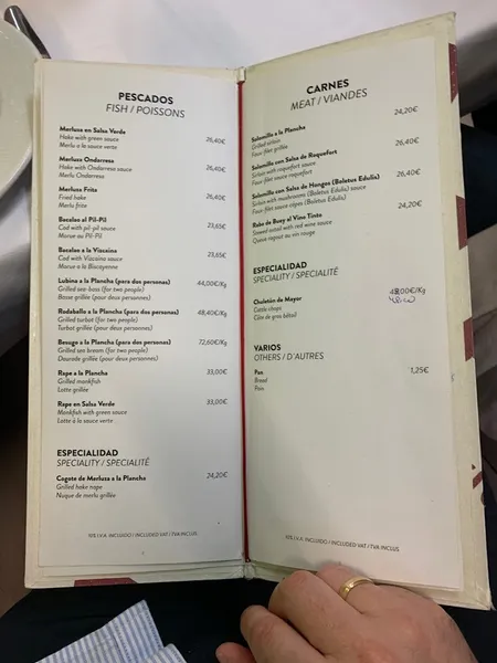 menu 1 of GOIZEKO IZARRA