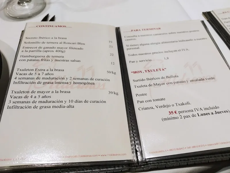 menu 1 of Restaurante 11 Aldeanos