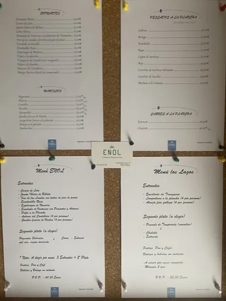menu 0 of Restaurante Enol