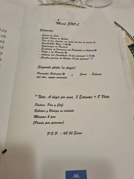 menu 1 of Restaurante Enol