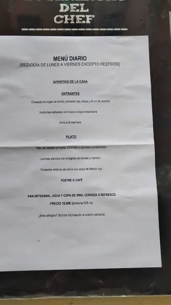 menu 2 of Restaurante Farketa 56