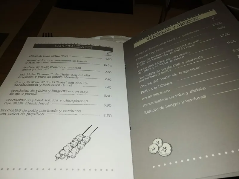 menu 2 of Patio Bilbao