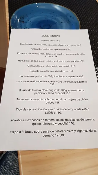 menu 0 of La Loba Gastrobar