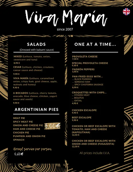 menu 1 of Cafetería Viva María