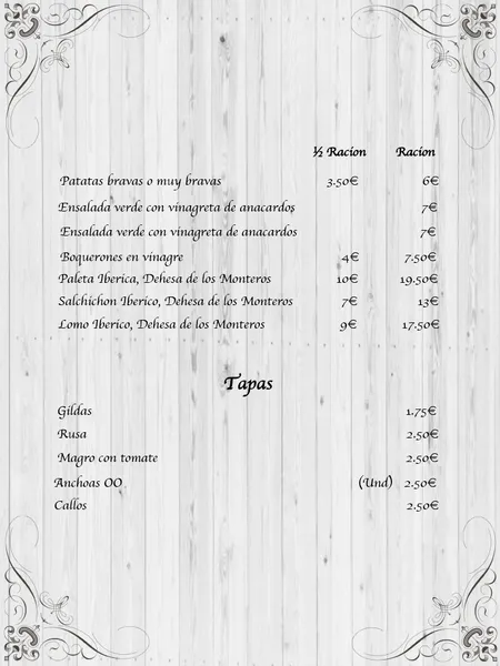 menu 1 of Seven Café