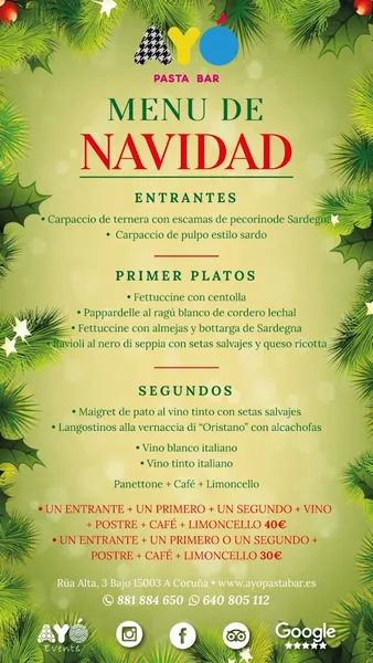 menu 1 of Ayó Pasta Bar
