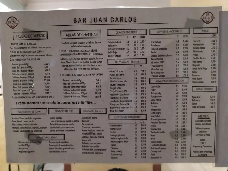 menu 0 of Bar Juan Carlos